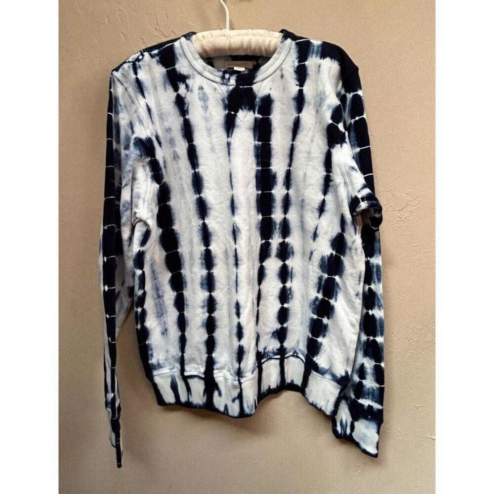 Outerknown Women Small Remote Surf Break T-Shirt Long Sleeve Tie Dye Blue Casual